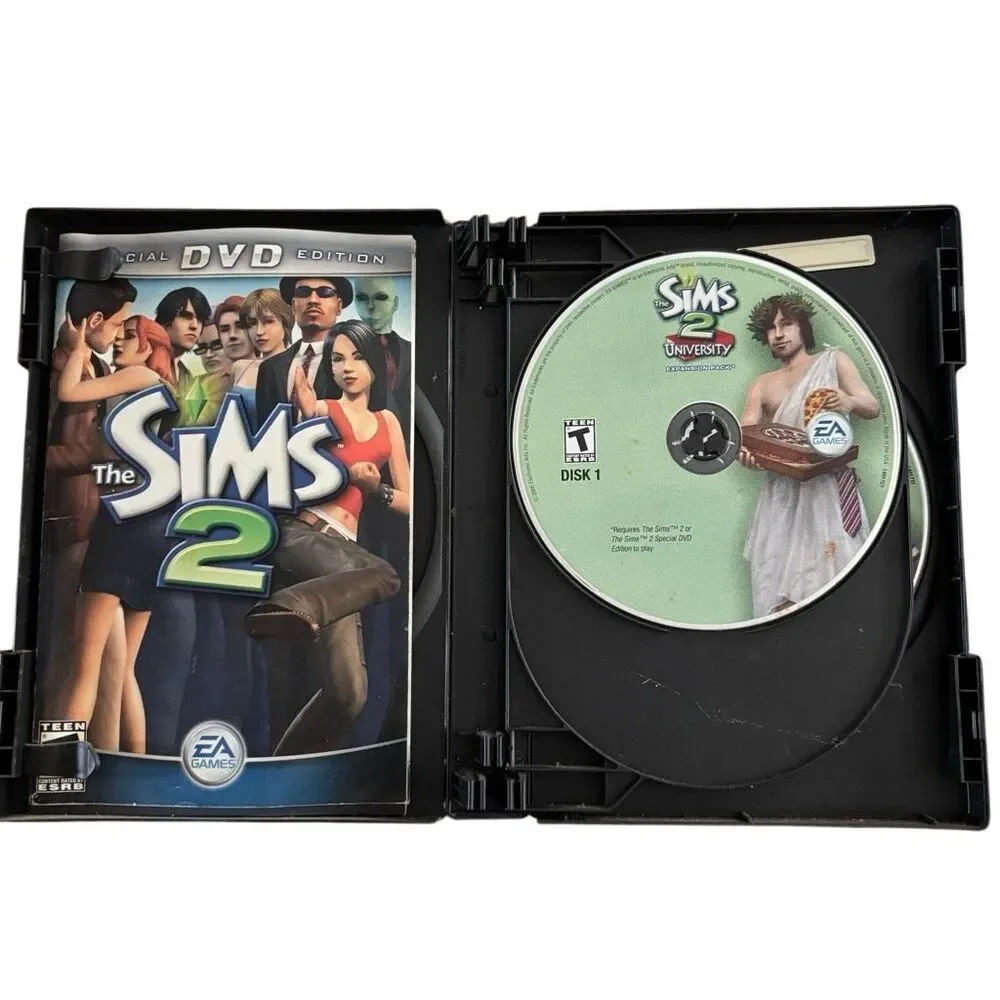Sims 2 & Sims 2 University Expansion Pack PC CD-ROM